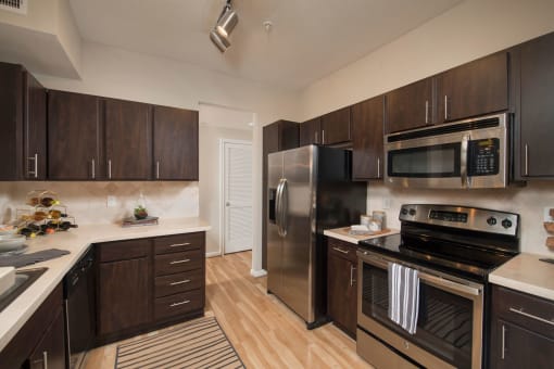 Gourmet kitchen in West U apartments