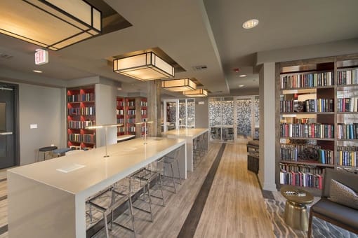 Library, conference and business center at The Mark apartments