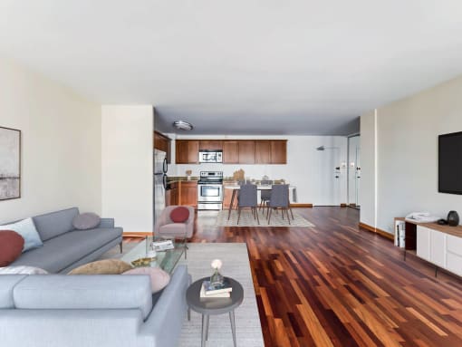 The Van der Rohe Living Room and Kitchen
