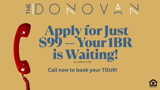 A promotional image for The Donovan advertises a tour for $99.