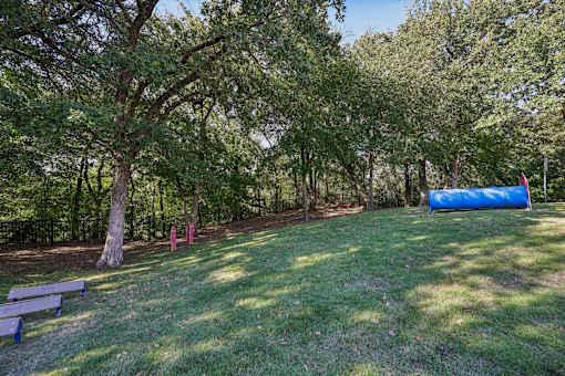 park with a blue inflatable object at Vine + Vail Townhomes and Apartments, Grapevine, 76051