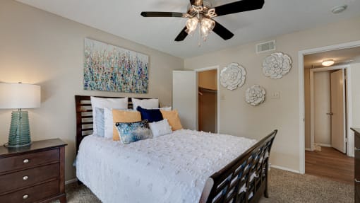Bedroom With Ceiling Fan at Bardin Oaks, Texas