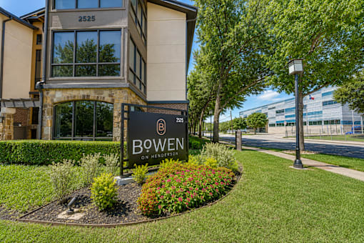A modern building with a sign that says Bowen on it.