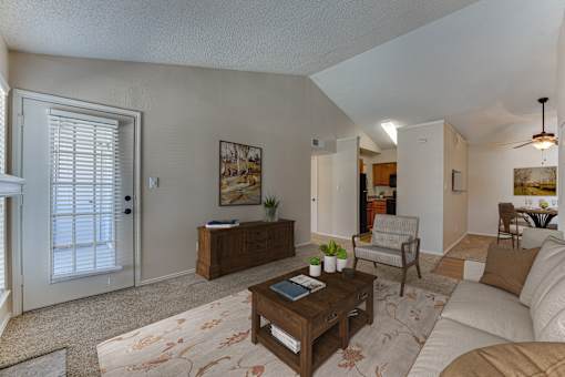 Open Living Room at Hunters Hill Apartments, Dallas, TX, 75287