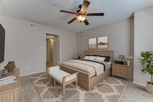 Guest Bedroom at Hunters Hill Apartments, Dallas