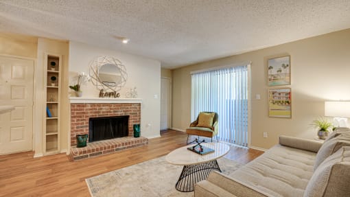 Living Room Interior at Indian Creek Apartments, Carrollton, TX, 75007