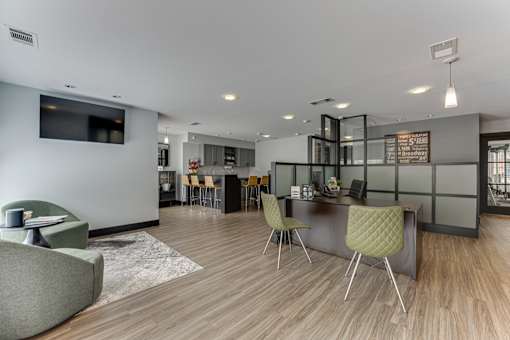 A modern living room at The Manhattan Apartments, Dallas, TX, 75252