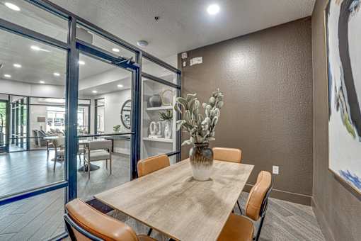 Private dining room at The Montrose Apartments, Dallas, Texas