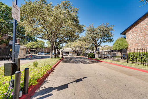 street view with a sign at Southern Oaks, Fort Worth Texas