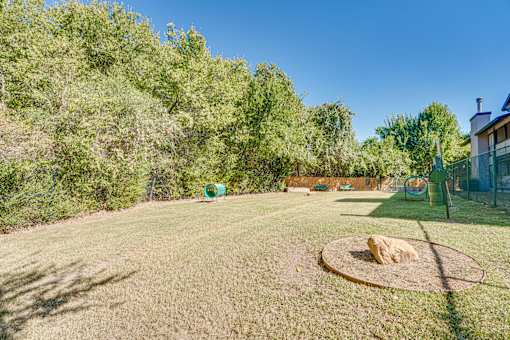 Stone in a circle on a lawn at Southern Oaks, Fort Worth Texas