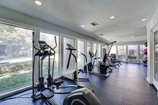 gym with treadmills, elliptical machines at Southern Oaks, Texas, 76132