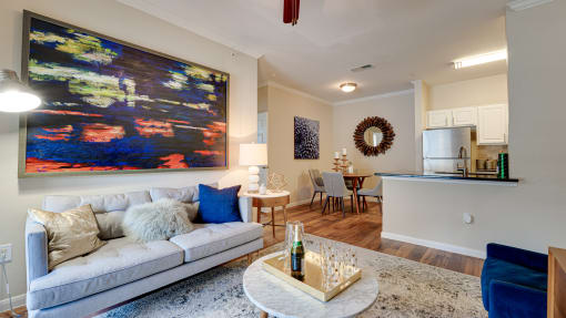 Living Room With Kitchen at Wind Dance, Carrollton, TX
