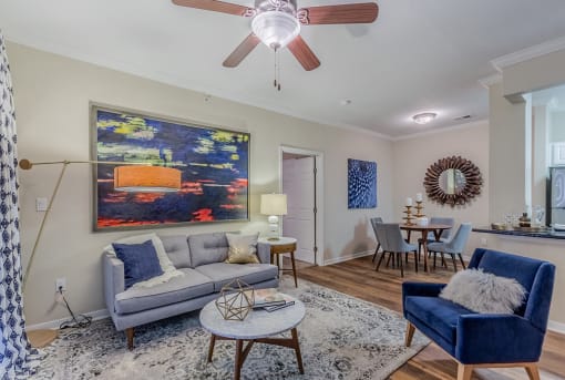 Living Room And Dining Area at Wind Dance, Carrollton, Texas