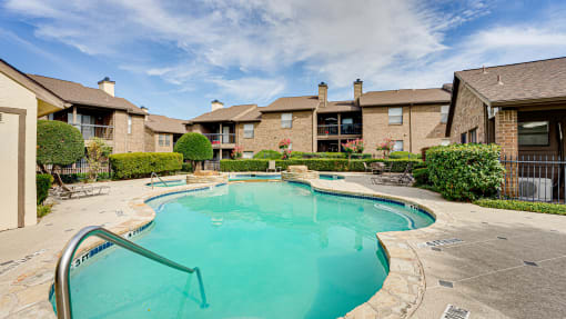 Pristine swimming pool at Woodland Hills, Irving, Texas