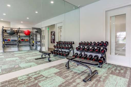 the gym at the preserve apartments