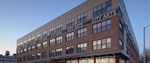 A building with the words "City Arts" on it.