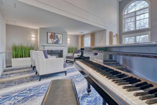 community lounge with piano