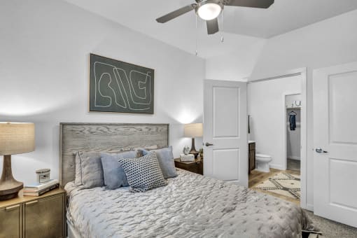 a bed in a bedroom