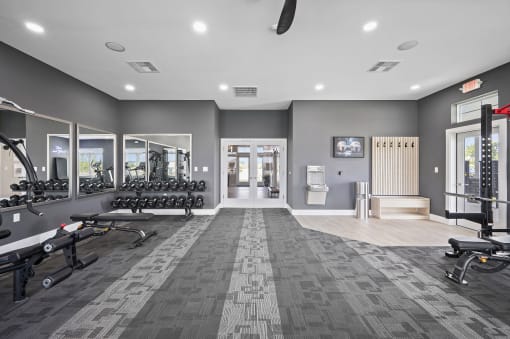 the gym with equipment
