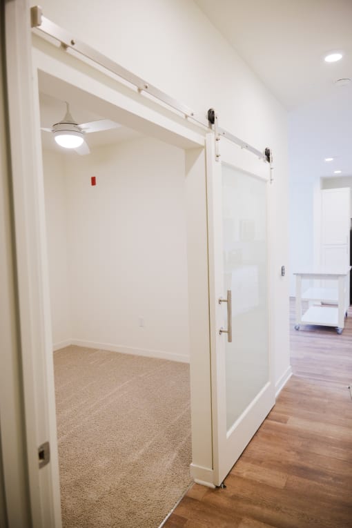 Jr One Bedroom Unit Barn Doors at The Quarter House, Jackson, Mississippi