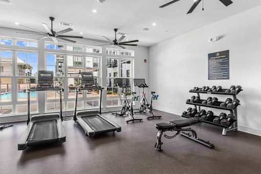 gym with treadmills at Eastover Commons Residential, Jackson  