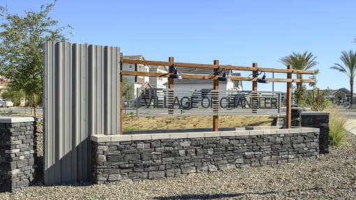 Monument Signage at Village of Chandler Apartments, Chandler, AZ