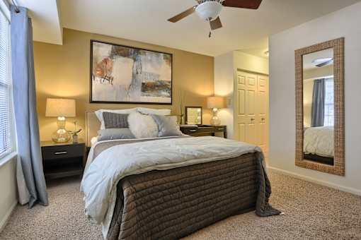 bedroom with large walk in closet
