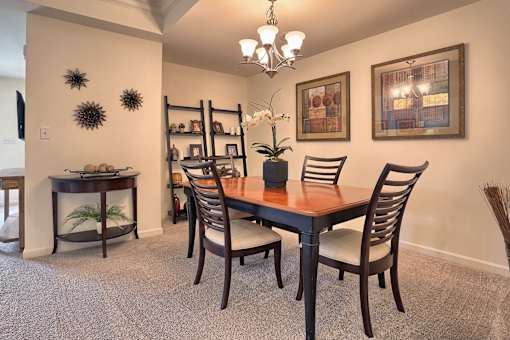 dining room accomodates large table