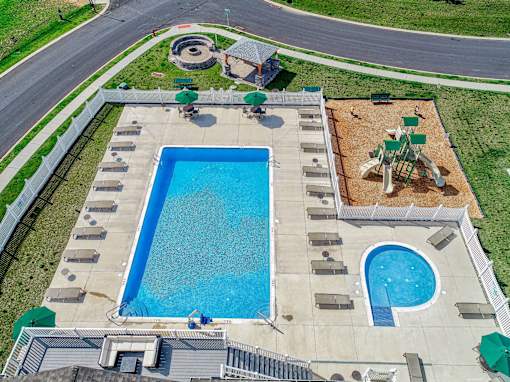 Aerial shot of amenities