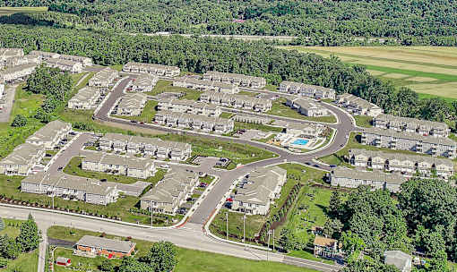 Aerial shot of property