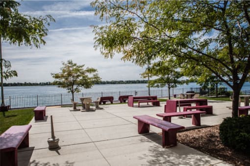 Lakeside Patio at 8330 On the River, Detroit, 48214