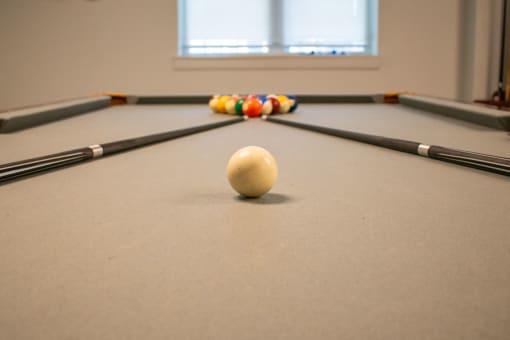 a pool ball on top of a pool table