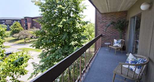 Huge balcony with scenic view, spacious balcony, oversized balcony with beautiful view at Embassy Park Apartments in Omaha, Nebraska