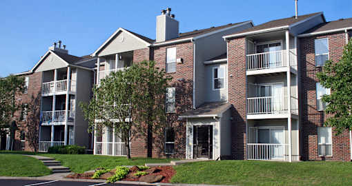 Apartments with beautiful landscaping, park-like setting, lots of trees, and scenic views at The Vanderbilt Apartments in Omaha, Nebraska