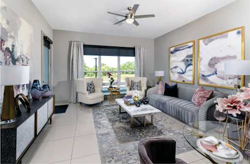 Spacious luxury apartments with porcelain tile floors and oversized windows at Xenia Apartments in Golden Valley, Minnesota