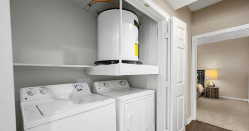 Luxury apartments with full size washer and dryer at Tuscany Park Apartments in Houston.