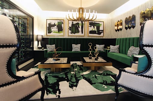 Luxury clubhouse, luxury resident lounge, luxury meeting area at Le Palais Apartments in Houston.