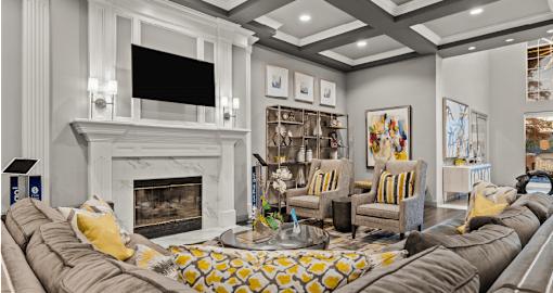Gated apartment community near the Galleria in Dallas with luxury clubhouse and resident lounge, free wi-fi, and meeting room at The Saxony Apartments