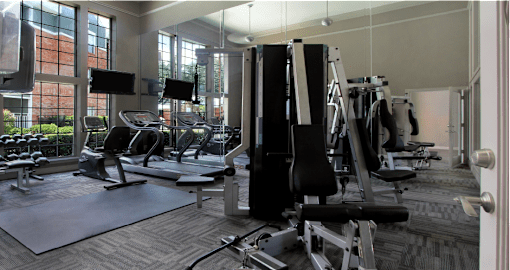 Luxury apartments with 24-hour fitness center in north Dallas at Kensington Square Apartments.
