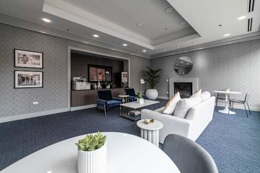 a lobby of a building.
