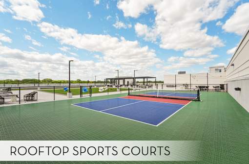 Luxury apartments with rooftop pickleball court at Xenia Apartments in Golden Valley, Minnesota