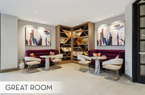 Luxury resident lounge wi-fi common space, luxury seating area at Xenia Apartments