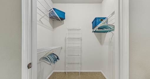 Large walk-in closet at Village on the Parkway Apartments in Houston Texas
