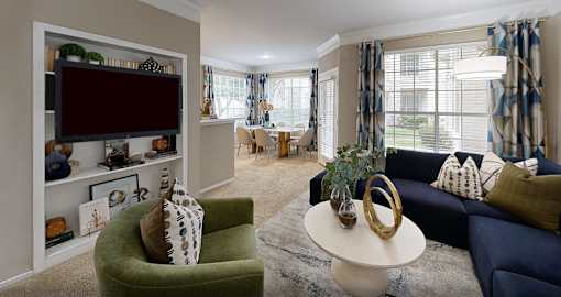 Spacious apartments with built-in shelves, oversized windows, lots of natural light, near the energy corridor in Houston