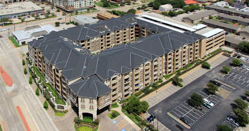 Luxury apartments next to the Galleria in Dallas with attached parking garage at Villa Piana Apartments in Dallas