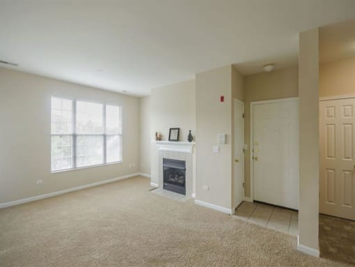 Three Bedroom Living Room at Remington Apartment Homes, Romeoville, IL, 60446
