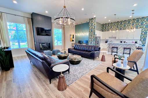 Contemporary Lobby Area at Hebron Station Apartments, Hebron, KY, 41048