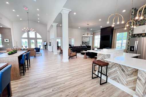 Clubhouse with Wooden Floors at Hebron Station Apartments, Kentucky, 41048