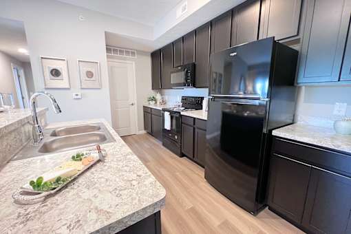 Kitchen with Microwave at Hebron Station Apartments, Hebron, KY, 41048