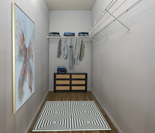 Oversized walk in closets in every apartment